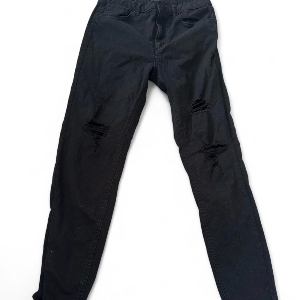 Black Distressed Skinny Jeans